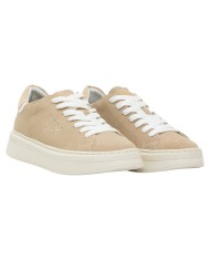 sneakers running beige da uomo con logo ricamato sui lati | SUN68