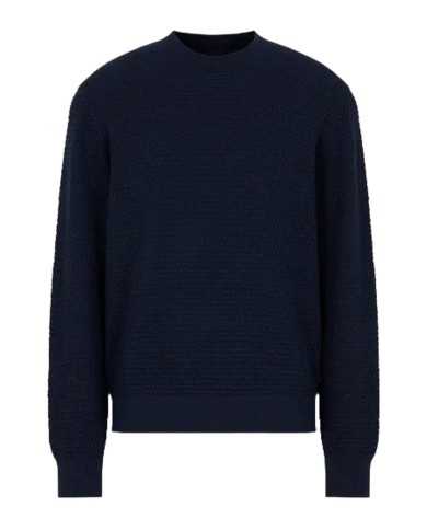 maglia navy da uomo con trama lavorata in cotone | ARMANI EXCHANGE maglia navy da uomo con trama lavorata in cotone | ARMANI EXCHANGE