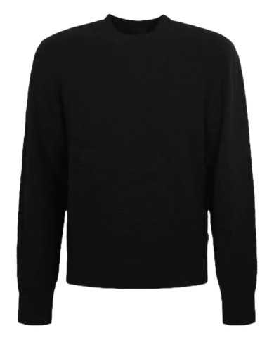maglia nera da uomo con trama lavorata in cotone | ARMANI EXCHANGE maglia nera da uomo con trama lavorata in cotone | ARMANI EXCHANGE