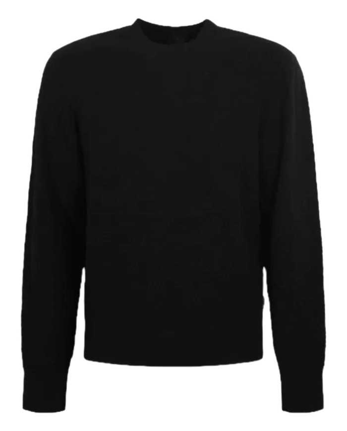 maglia nera da uomo con trama lavorata in cotone | ARMANI EXCHANGE maglia nera da uomo con trama lavorata in cotone | ARMANI EXCHANGE