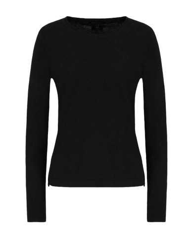 maglia nera da donna con piccolo spacchi e logo | ARMANI EXCHANGE