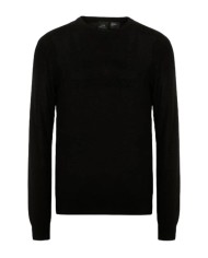 maglia pullover nera da uomo con logo tono su tono | ARMANI EXCHANGE
