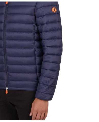 piumino a collo alto blue black da uomo impermeabile | SAVE THE DUCK