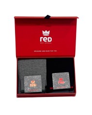 set calze nero/ardesia da uomo con bordi in contrasto | RED