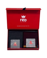 set calze ferro/borgogna da uomo con bordi in contrasto | RED