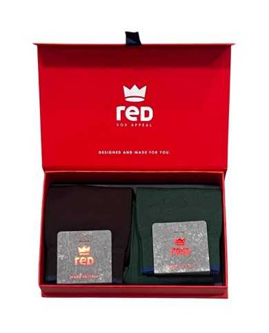 set calze marrone/oliva da uomo con bordi in contrasto | RED set calze marrone/oliva da uomo con bordi in contrasto | RED