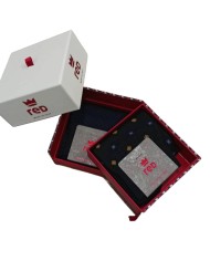 set calze blu da uomo con ricamo fantasia e confezione a cubo | RED