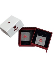 set calze nere da uomo con ricamo fantasia e confezione a cubo | RED