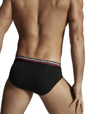 slip nero da uomo logato in tono sul girovita | DSQUARED2 slip nero da uomo logato in tono sul girovita | DSQUARED2