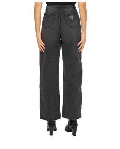 jeans black denim da donna con logo patch su retro | ARMANI EXCHANGE