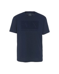 t-shirt navy da uomo con stampa lucida logata | ARMANI EXCHANGE