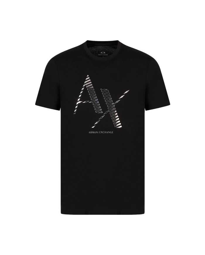 t-shirt nera da uomo con stampa lucida logata | ARMANI EXCHANGE t-shirt nera da uomo con stampa lucida logata | ARMANI EXCHANGE