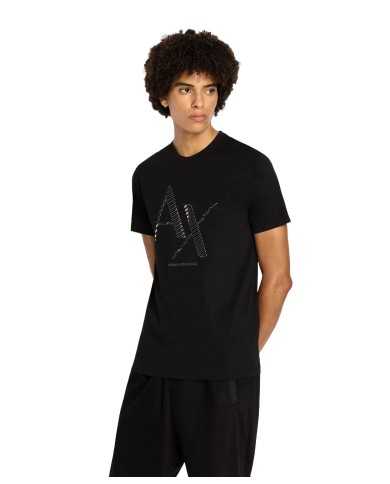 t-shirt nera da uomo con stampa lucida logata | ARMANI EXCHANGE t-shirt nera da uomo con stampa lucida logata | ARMANI EXCHANGE