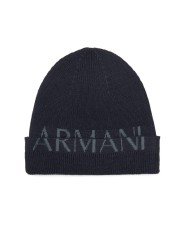 beretto blu navy da uomo con logo ricamato intorno | ARMANI EXCHANGE