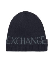 beretto blu navy da uomo con logo ricamato intorno | ARMANI EXCHANGE