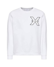 felpa bianca da uomo logato in alto a destra | RICHMOND