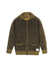 giubbino bomber navy/estate in lana lavorato a maglia | BOB