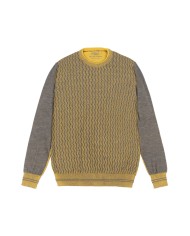 maglio giallo/grigio da uomo con ricami e maniche in contrasto | BOB