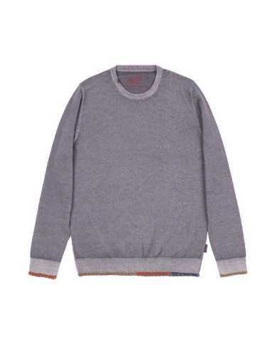 maglia acciaio da uomo con dettagli ricamati in contrasto | BOB maglia acciaio da uomo con dettagli ricamati in contrasto | BOB
