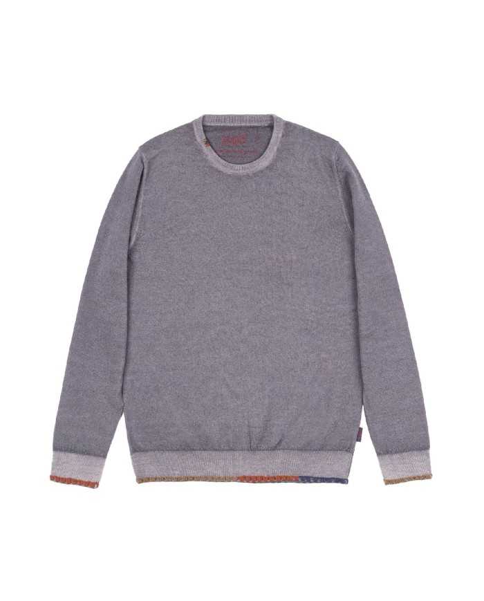 maglia acciaio da uomo con dettagli ricamati in contrasto | BOB maglia acciaio da uomo con dettagli ricamati in contrasto | BOB