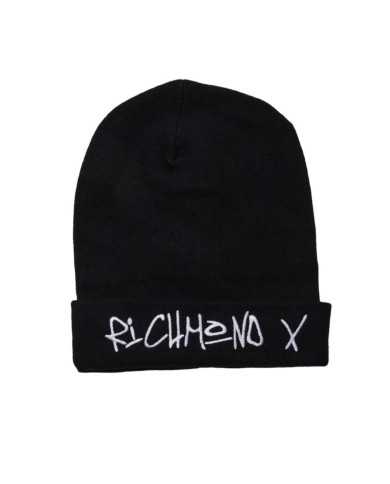 berretto nero da uomo con logo ricamato su risvolto | RICHMOND berretto nero da uomo con logo ricamato su risvolto | RICHMOND