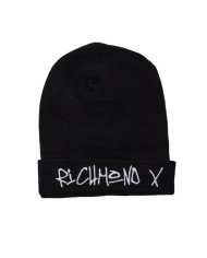 berretto nero da uomo con logo ricamato su risvolto | RICHMOND