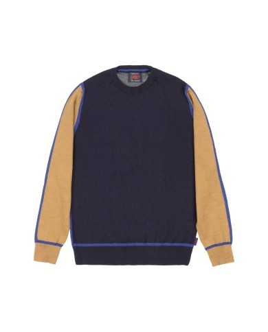 maglia blu notte da uomo con maniche e rifiniture in contrasto | BOB maglia blu notte da uomo con maniche e rifiniture in contrasto | BOB
