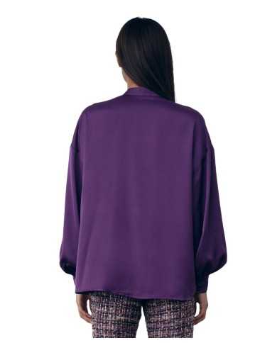 camicia viola da donna con manica lunga a sbuffo | GAELLE camicia viola da donna con manica lunga a sbuffo | GAELLE