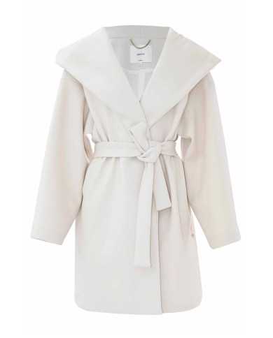 cappotto stile vestaglia burro vaniglia da donna con cappuccio | KOCCA