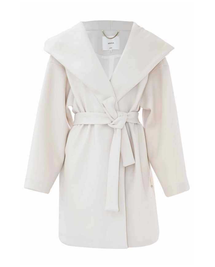 cappotto stile vestaglia burro vaniglia da donna con cappuccio | KOCCA cappotto stile vestaglia burro vaniglia da donna con cappuccio | KOCCA
