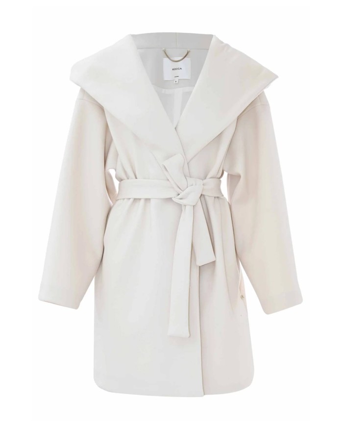 cappotto stile vestaglia burro vaniglia da donna con cappuccio KOCCA