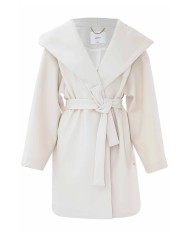 cappotto stile vestaglia burro vaniglia da donna con cappuccio | KOCCA