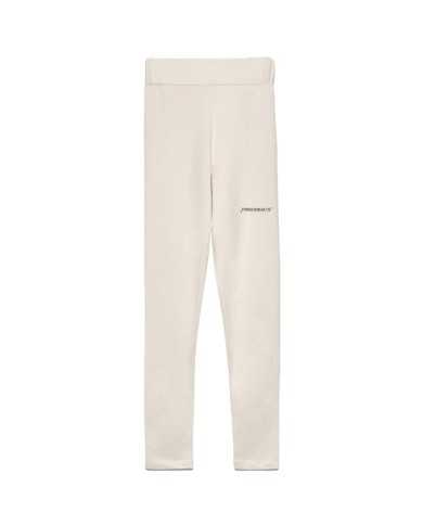 leggins a vita alta nocciola da donna con logo su gamba | HINNOMINATE