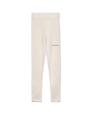 leggins a vita alta nocciola da donna con logo su gamba | HINNOMINATE