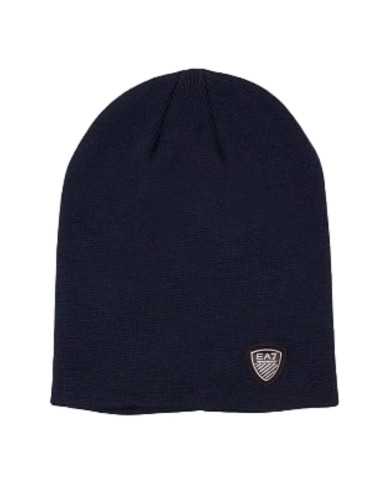 berretto cuffia blue navy da uomo con risvolti e logo patch | EA7 berretto cuffia blue navy da uomo con risvolti e logo patch | EA7