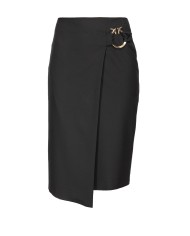 gonna longuette nero limousine da donna con fibbia LOVEBIRDS | PINKO