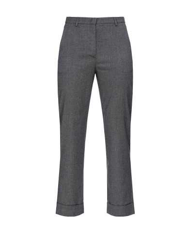 pantaloni grigio scuro da donna leggermente svasati in fondo | PINKO pantaloni grigio scuro da donna leggermente svasati in fondo | PINKO