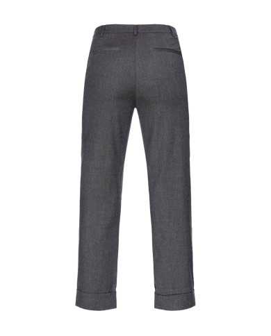 pantaloni grigio scuro da donna leggermente svasati in fondo | PINKO pantaloni grigio scuro da donna leggermente svasati in fondo | PINKO
