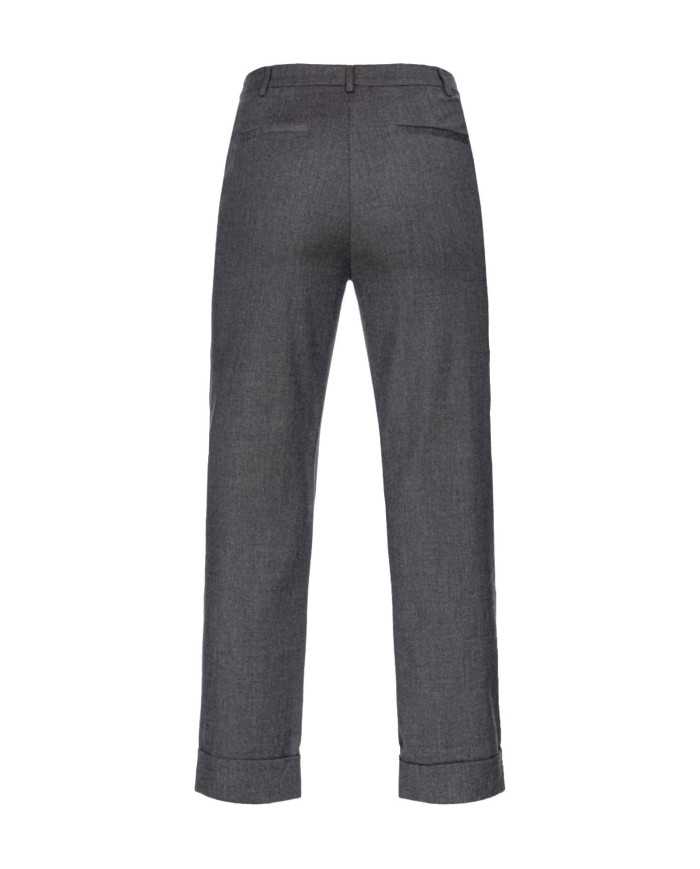 pantaloni grigio scuro da donna leggermente svasati in fondo | PINKO pantaloni grigio scuro da donna leggermente svasati in fondo | PINKO