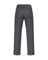 pantaloni grigio scuro da donna leggermente svasati in fondo | PINKO