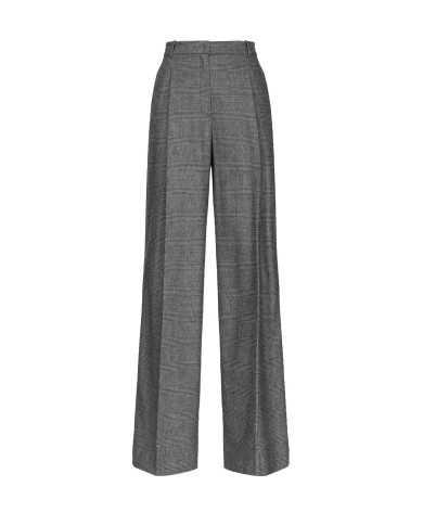pantaloni wide-leg a palazzo grigio/nero da donna con pences | PINKO pantaloni wide-leg a palazzo grigio/nero da donna con pences | PINKO