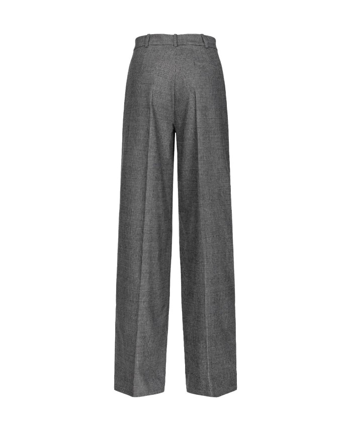 pantaloni wide-leg a palazzo grigio/nero da donna con pences