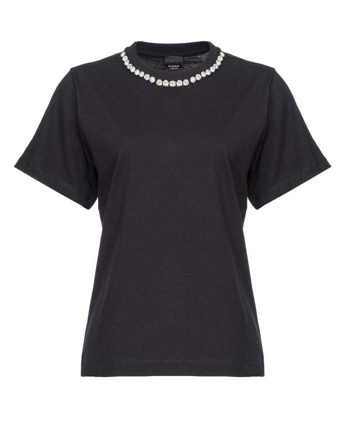 t-shirt nero limousine da donna con piccolo logo dietro | PINKO t-shirt nero limousine da donna con piccolo logo dietro | PINKO