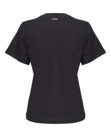 t-shirt nero limousine da donna con piccolo logo dietro | PINKO t-shirt nero limousine da donna con piccolo logo dietro | PINKO