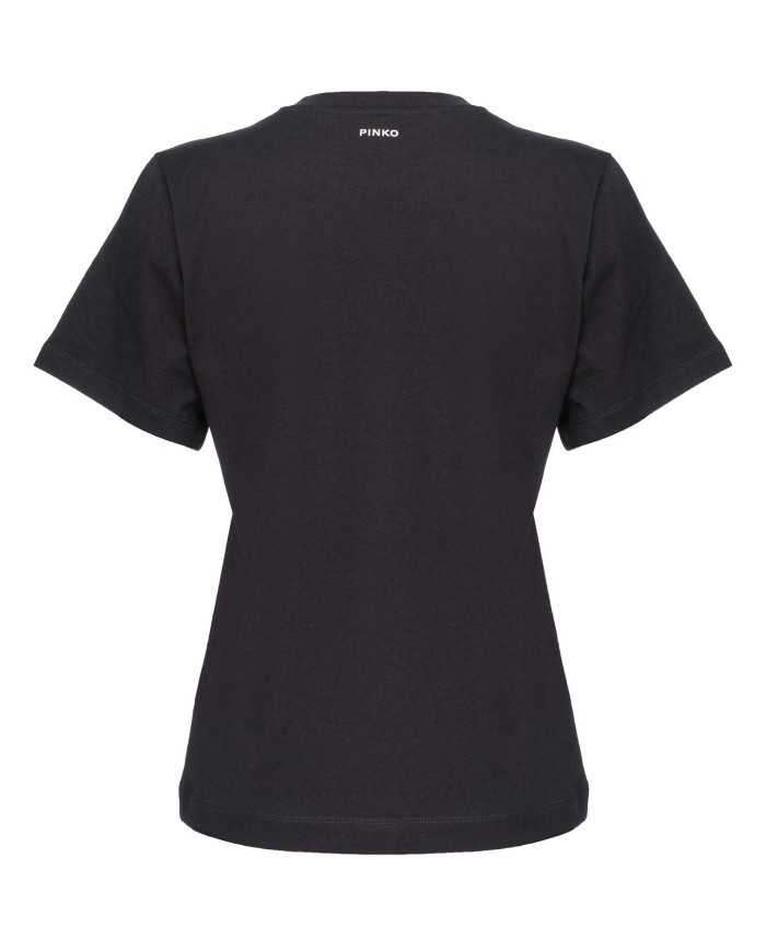 t-shirt nero limousine da donna con piccolo logo dietro | PINKO t-shirt nero limousine da donna con piccolo logo dietro | PINKO