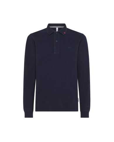 polo navy blue da uomo con dettaglio ricamato su colletto | SUN68 polo navy blue da uomo con dettaglio ricamato su colletto | SUN68