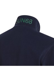 polo navy blue da uomo con dettaglio ricamato su colletto | SUN68