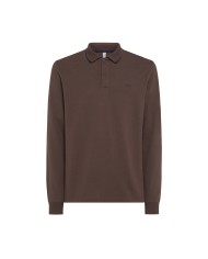 polo marrone da uomo con dettaglio small stripes | SUN68