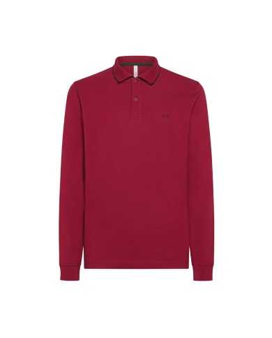 polo rosso da uomo con dettaglio small stripes | SUN68 polo rosso da uomo con dettaglio small stripes | SUN68