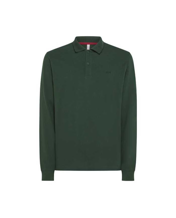 polo verde scuro da uomo con dettaglio small stripes | SUN68 polo verde scuro da uomo con dettaglio small stripes | SUN68